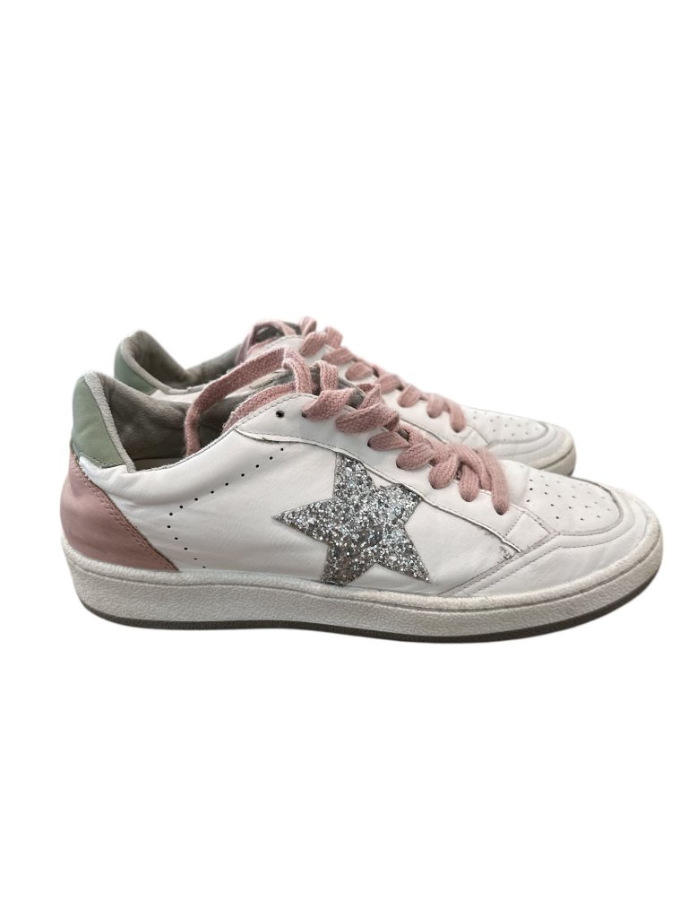 Shushop Paz Big Girl's Silver Sparkle Sneakers Size 6.5